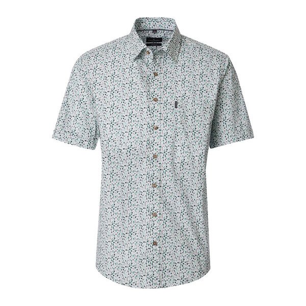 Casa Moda Abstract Patter Short Sleeve Shirt Green-shop-by-brands-Beggs Big Mens Clothing - Big Men's fashionable clothing and shoes