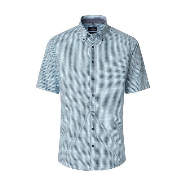 Casa Moda Dash Pattern Short Sleeve Shirt Blue Green-shop-by-brands-Beggs Big Mens Clothing - Big Men's fashionable clothing and shoes