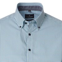 Casa Moda Dash Pattern Short Sleeve Shirt Blue Green