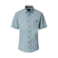 Casa Moda Lime Pattern Short Sleeve Shirt Green Blue