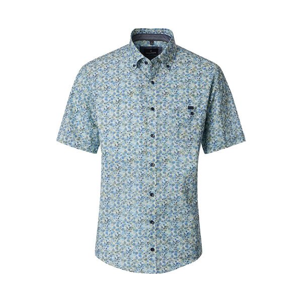 Casa Moda Lime Pattern Short Sleeve Shirt Green Blue-shop-by-brands-Beggs Big Mens Clothing - Big Men's fashionable clothing and shoes