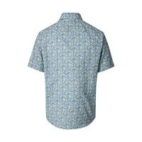 Casa Moda Lime Pattern Short Sleeve Shirt Green Blue