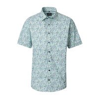 Casa Moda Fern Pattern Short Sleeve Shirt Green Blue