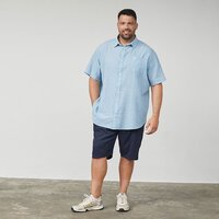 NORTH LATITUDE Linen Mix Short Sleeve Shirt