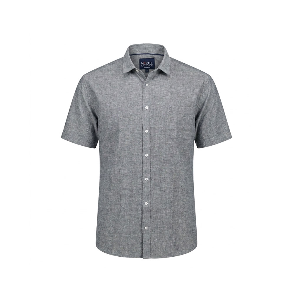 NORTH LATITUDE Linen Mix Short Sleeve Shirt