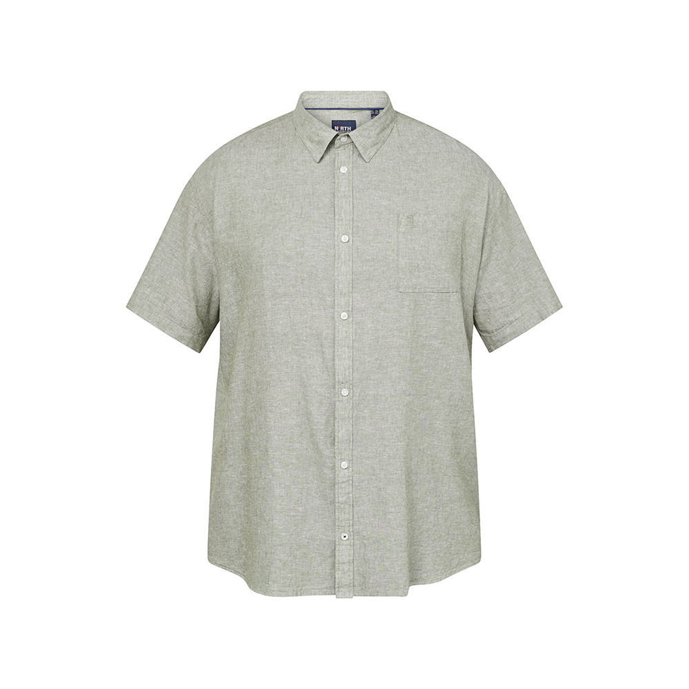 NORTH LATITUDE Linen Mix Short Sleeve Shirt