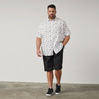 NORTH LATITUDE Linen Mix Palm Tree Short Sleeve Shirt