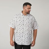 NORTH LATITUDE Linen Mix Palm Tree Short Sleeve Shirt
