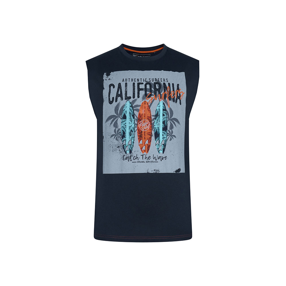 KAM Cali Surf Print Sleeveless Tank