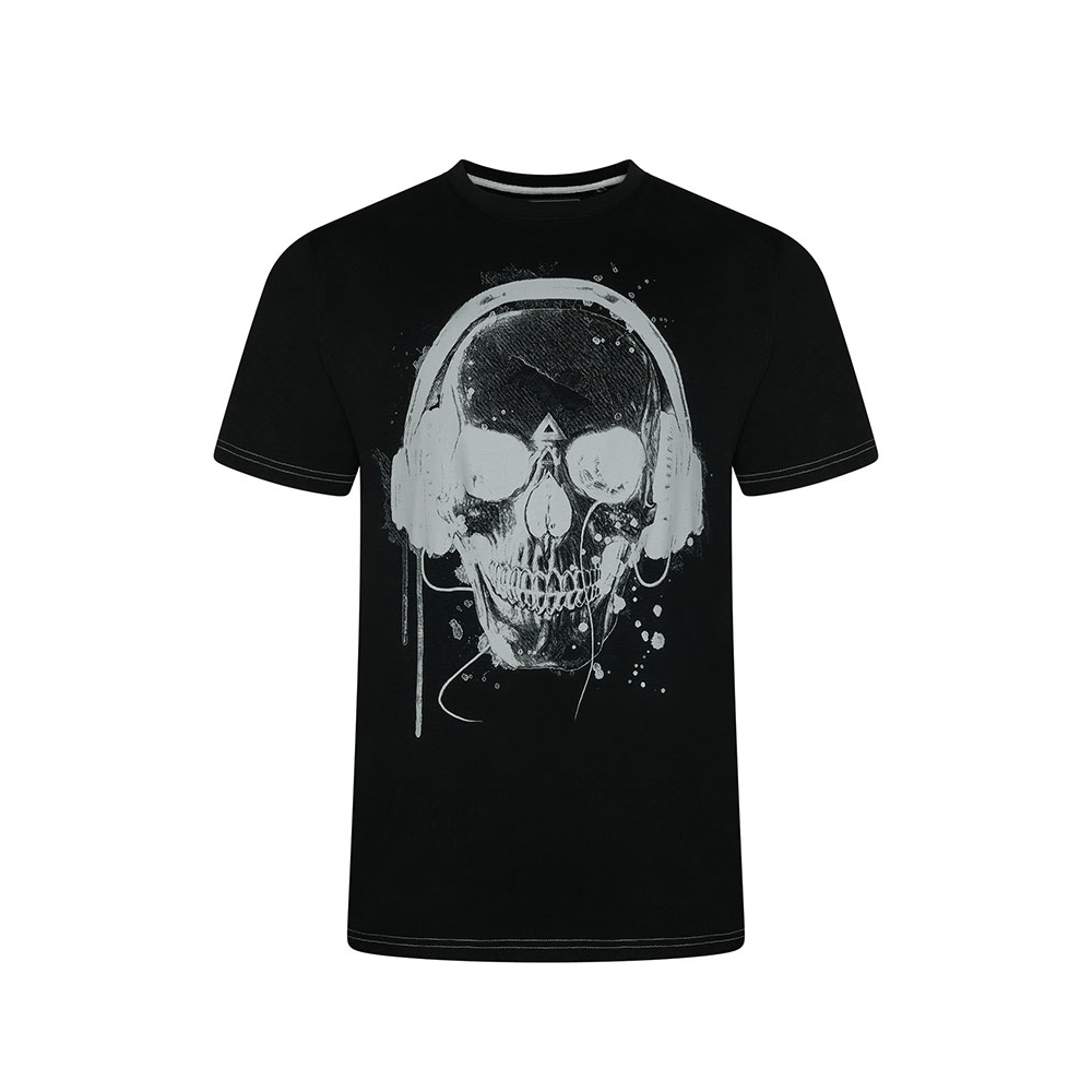 KAM Skull Headphones Print Tee