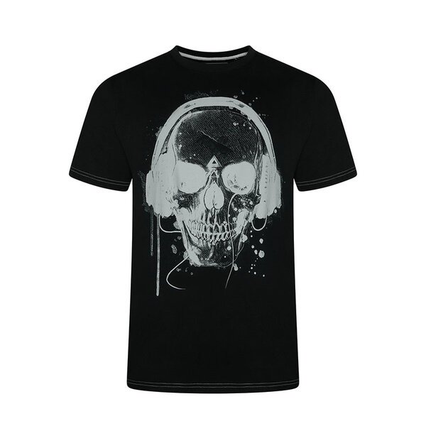 KAM Skull Headphones Print Tee-shop-by-brands-Beggs Big Mens Clothing - Big Men's fashionable clothing and shoes