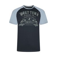 KAM Raglan West Town Print Tee