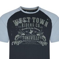 KAM Raglan West Town Print Tee