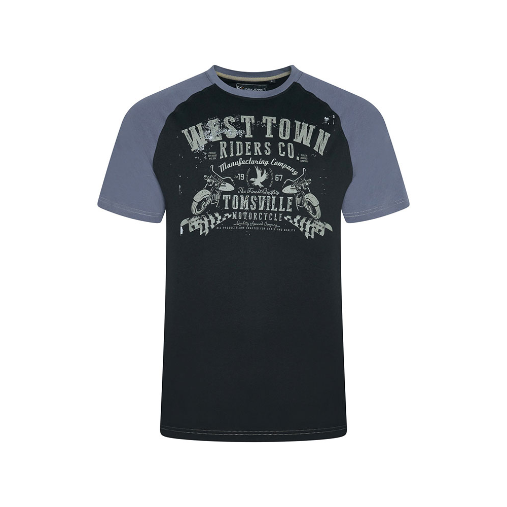 KAM Raglan West Town Print Tee