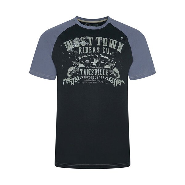 KAM Raglan West Town Print Tee-shop-by-brands-Beggs Big Mens Clothing - Big Men's fashionable clothing and shoes