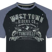 KAM Raglan West Town Print Tee