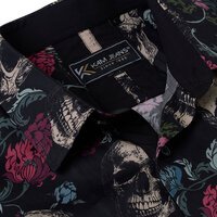 KAM Floral Skull Print Shirt