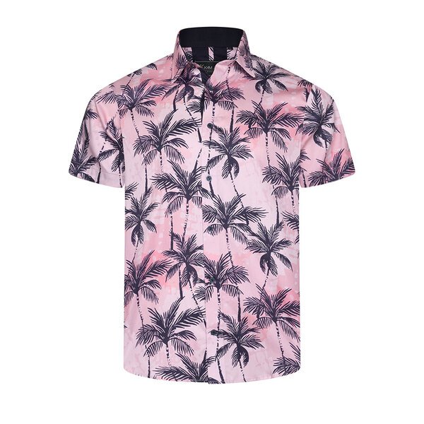 KAM Palm Tree Print Shirt-shop-by-brands-Beggs Big Mens Clothing - Big Men's fashionable clothing and shoes