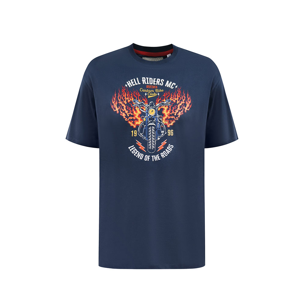 DUKE Hockney Motor Bike with Flames Tee