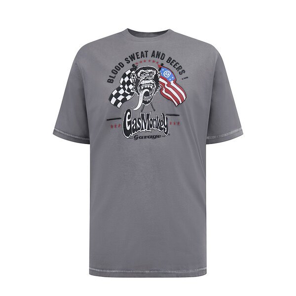 DUKS Gas Monkey Print Tee-shop-by-brands-Beggs Big Mens Clothing - Big Men's fashionable clothing and shoes