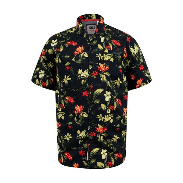 D555 Hawaiian Cuban Collar SS Shirt-shop-by-brands-Beggs Big Mens Clothing - Big Men's fashionable clothing and shoes