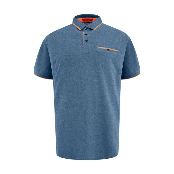 D555 Teal Pique Polo with Jacquard Collar-shop-by-brands-Beggs Big Mens Clothing - Big Men's fashionable clothing and shoes