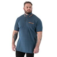 D555 Teal Pique Polo with Jacquard Collar