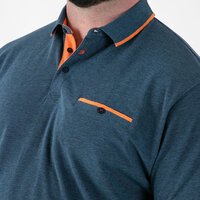 D555 Teal Pique Polo with Jacquard Collar
