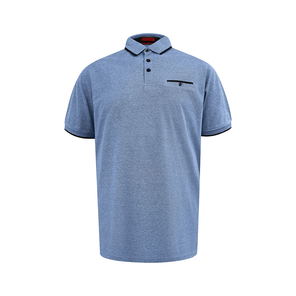 D555 Pique Polo with Jacquar Collar