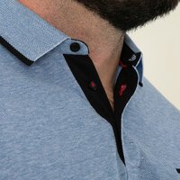 D555 Pique Polo with Jacquar Collar