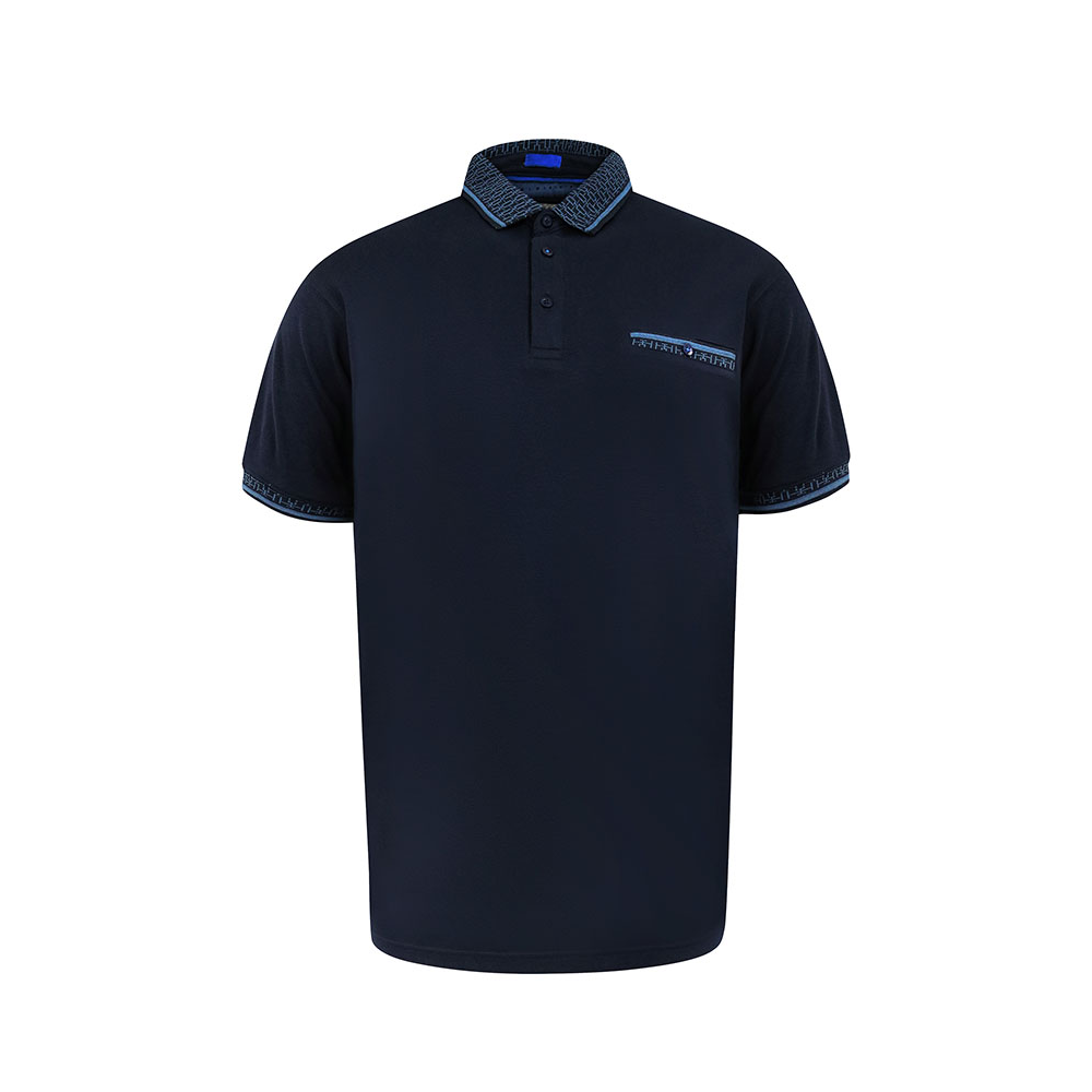 D555 Interlock polo with Jacquard Collar