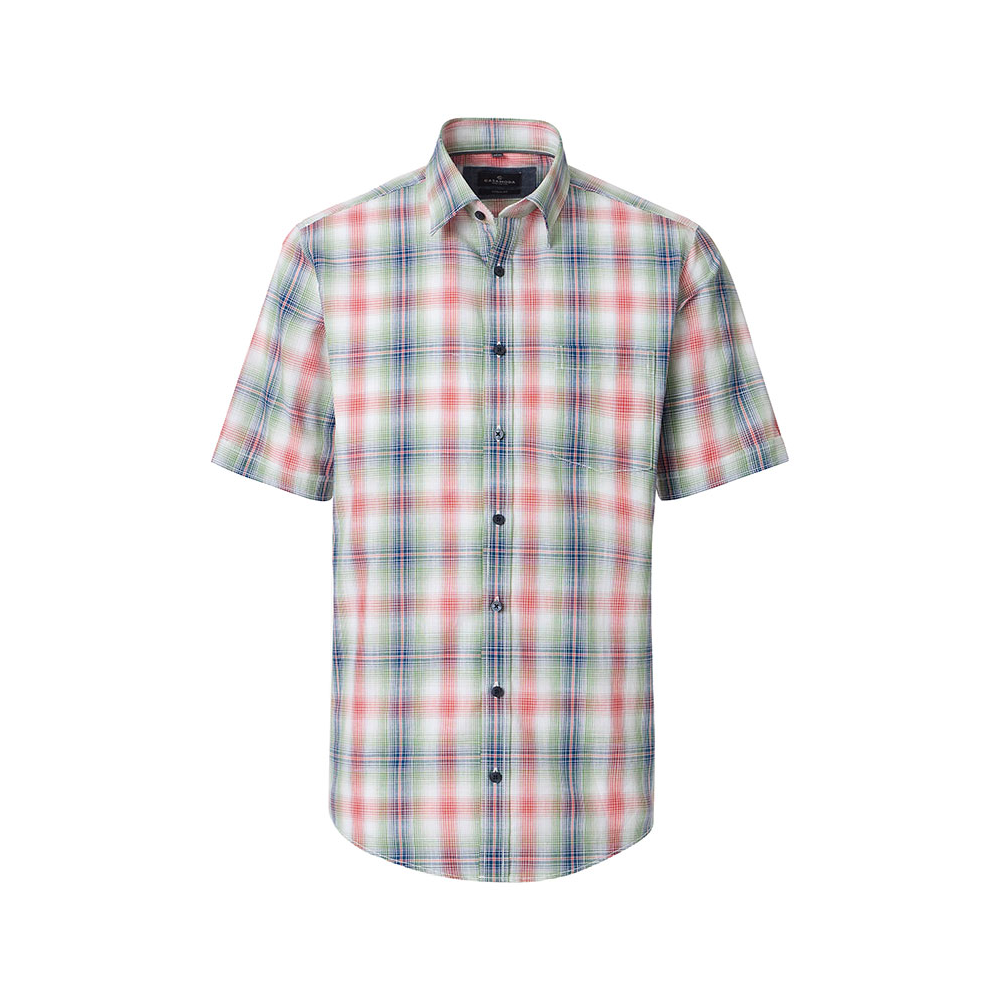 Casa Moda Cotton Check Short Sleeve Shirt