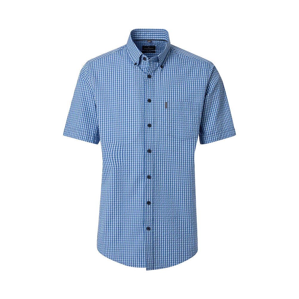 Casa Moda Classic Gingham Short Sleeve Shirt