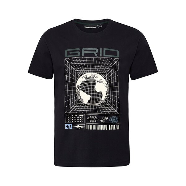 NORTH LATITUDE - Grid Print Tee Black-shop-by-brands-Beggs Big Mens Clothing - Big Men's fashionable clothing and shoes
