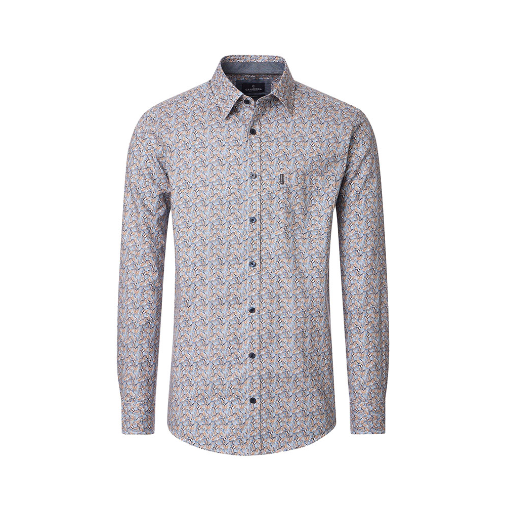 Casa Moda Long Sleeve Leaf Pattern Shirt