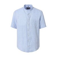 Casa Moda Grandad Collar Linen Short Sleeve Shirt
