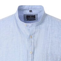 Casa Moda Grandad Collar Linen Short Sleeve Shirt