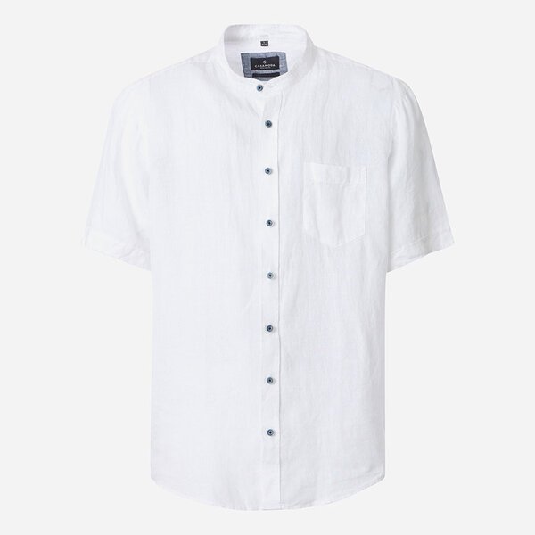 Casa Moda Grandad Collar Linen Short Sleeve Shirt-shop-by-brands-Beggs Big Mens Clothing - Big Men's fashionable clothing and shoes