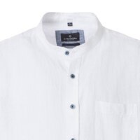 Casa Moda Grandad Collar Linen Short Sleeve Shirt