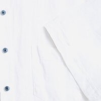 Casa Moda Grandad Collar Linen Short Sleeve Shirt