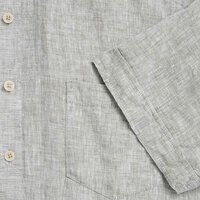 Casa Moda Grandad Collar Linen Short Sleeve Shirt