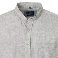 Casa Moda Grandad Collar Linen Short Sleeve Shirt