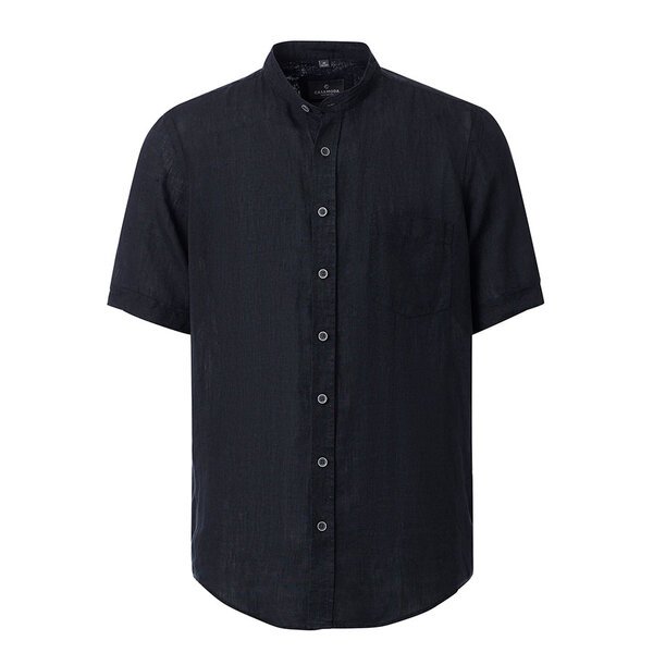 Casa Moda Grandad Collar Linen Short Sleeve Shirt-shop-by-brands-Beggs Big Mens Clothing - Big Men's fashionable clothing and shoes