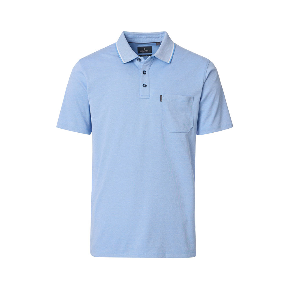 Casa Moda Cotton Mix Marle Weave Polo with Pocket