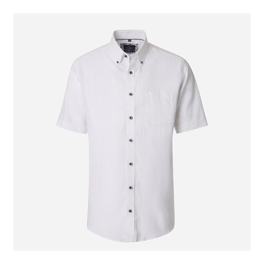 Casa Moda Linen Cotton Mix Short Sleeve Shirt