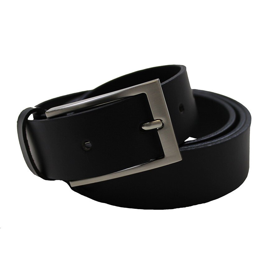 Buckle Black Leather Suit Belt for Large Men