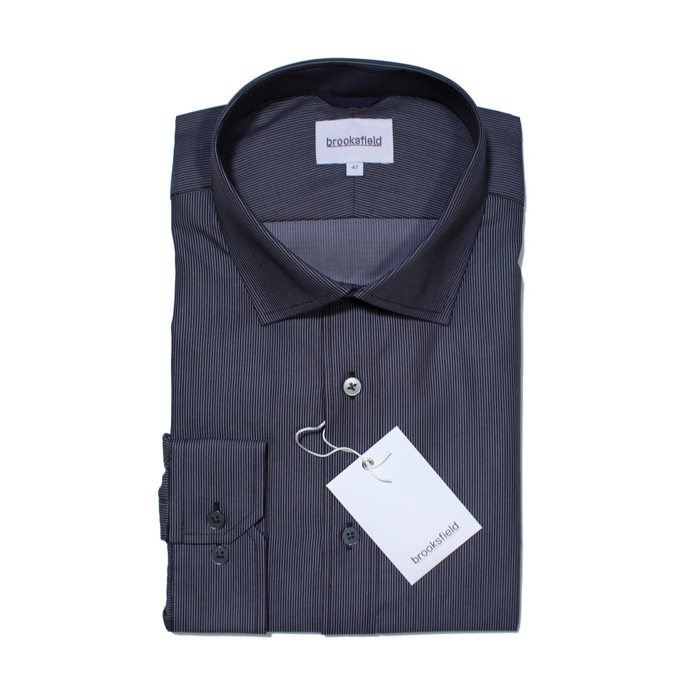 Brooksfield Shirt - Charcoal Stripe