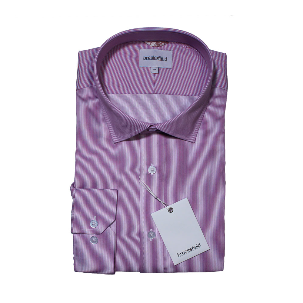 Brooksfield Shirt - Lilac Stripe