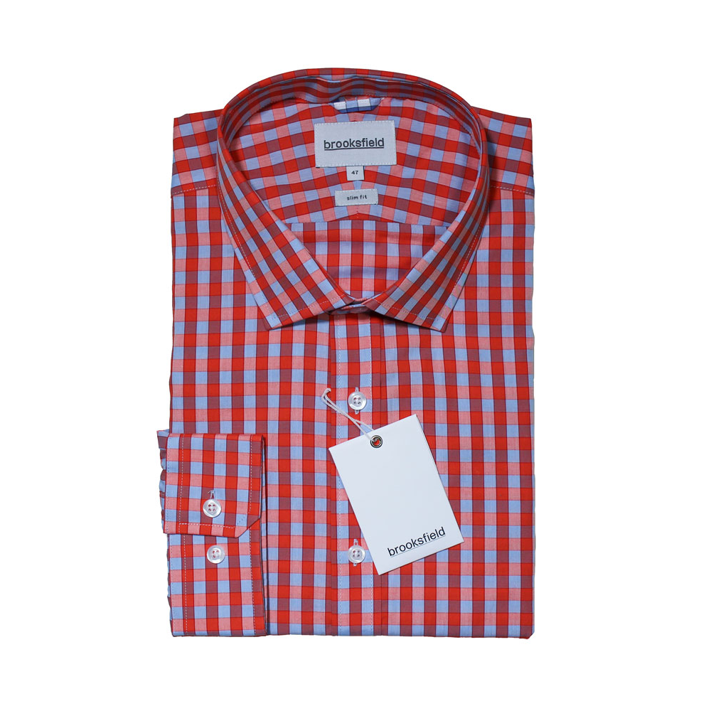 Brooksfield Shirt - Fashion Fit - Red