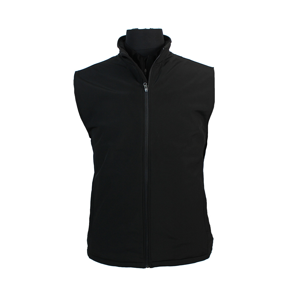 Black Water-Resistant Soft Shell Mens Vest by Aurora